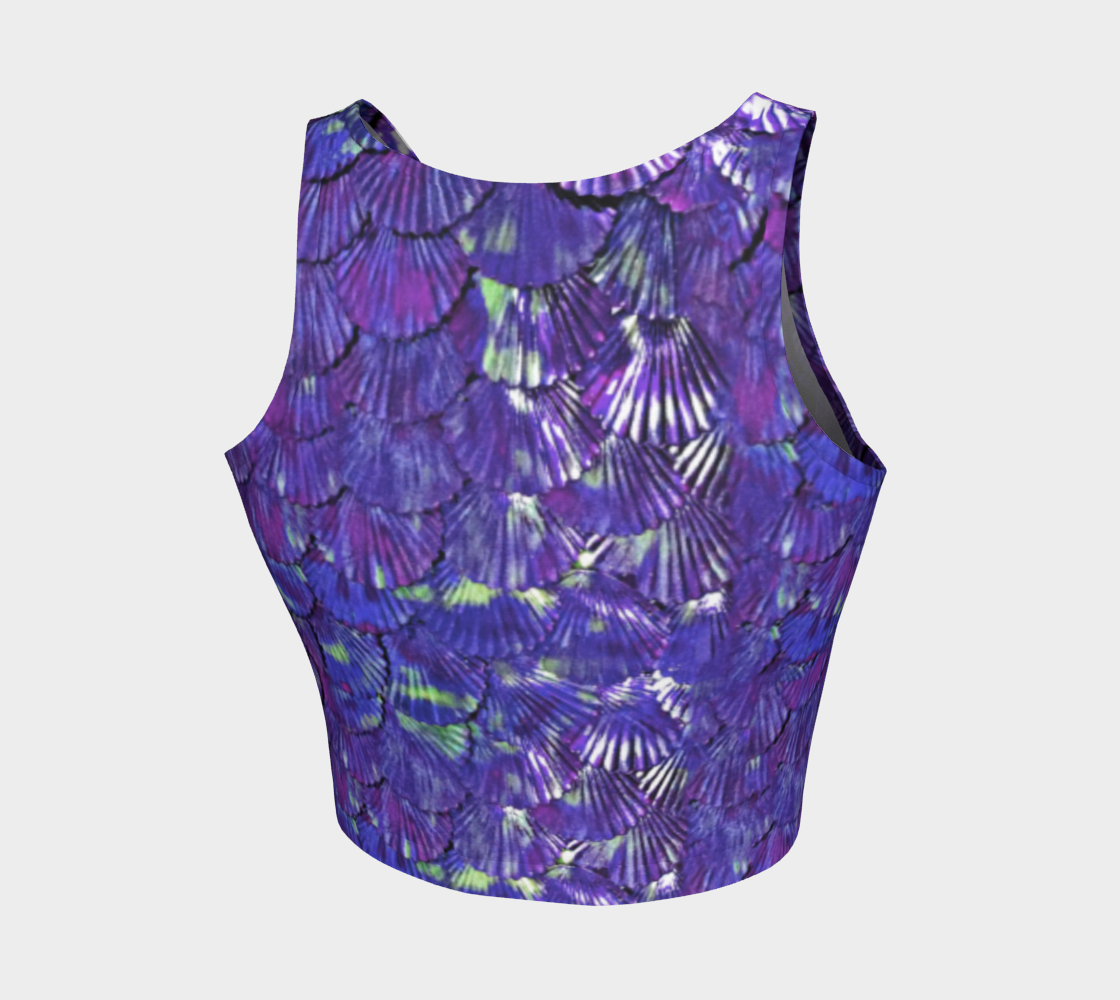 Purple Mermaid Scale Crop Top Shells preview #2