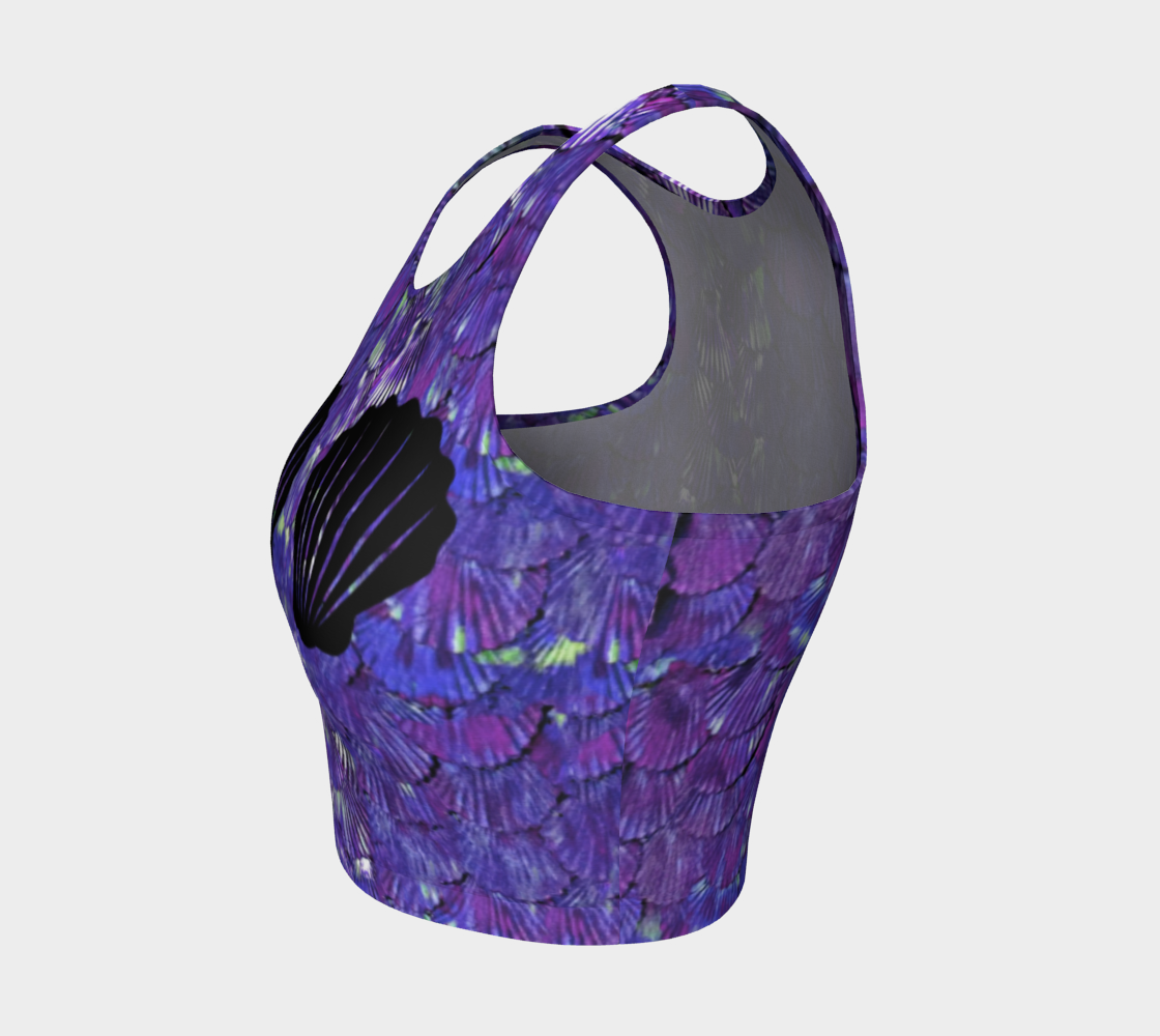 Purple Mermaid Scale Crop Top Shells preview #3