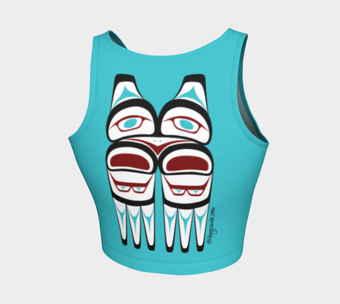 Formline Owl Crop Top Pacific Northwest Native American Design Breath preview #2