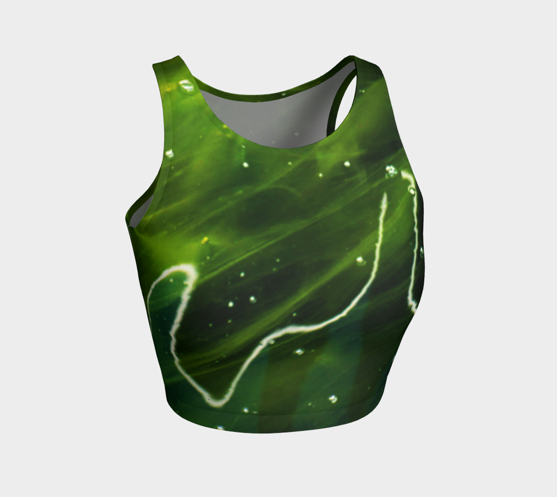 Green Algae and Water Athletic Crop Top preview