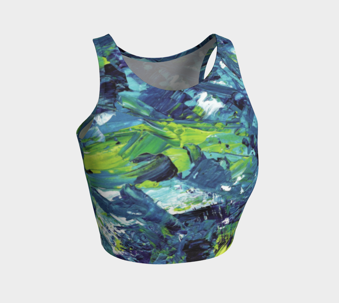 Crop Top_Painting-Blue and Green preview