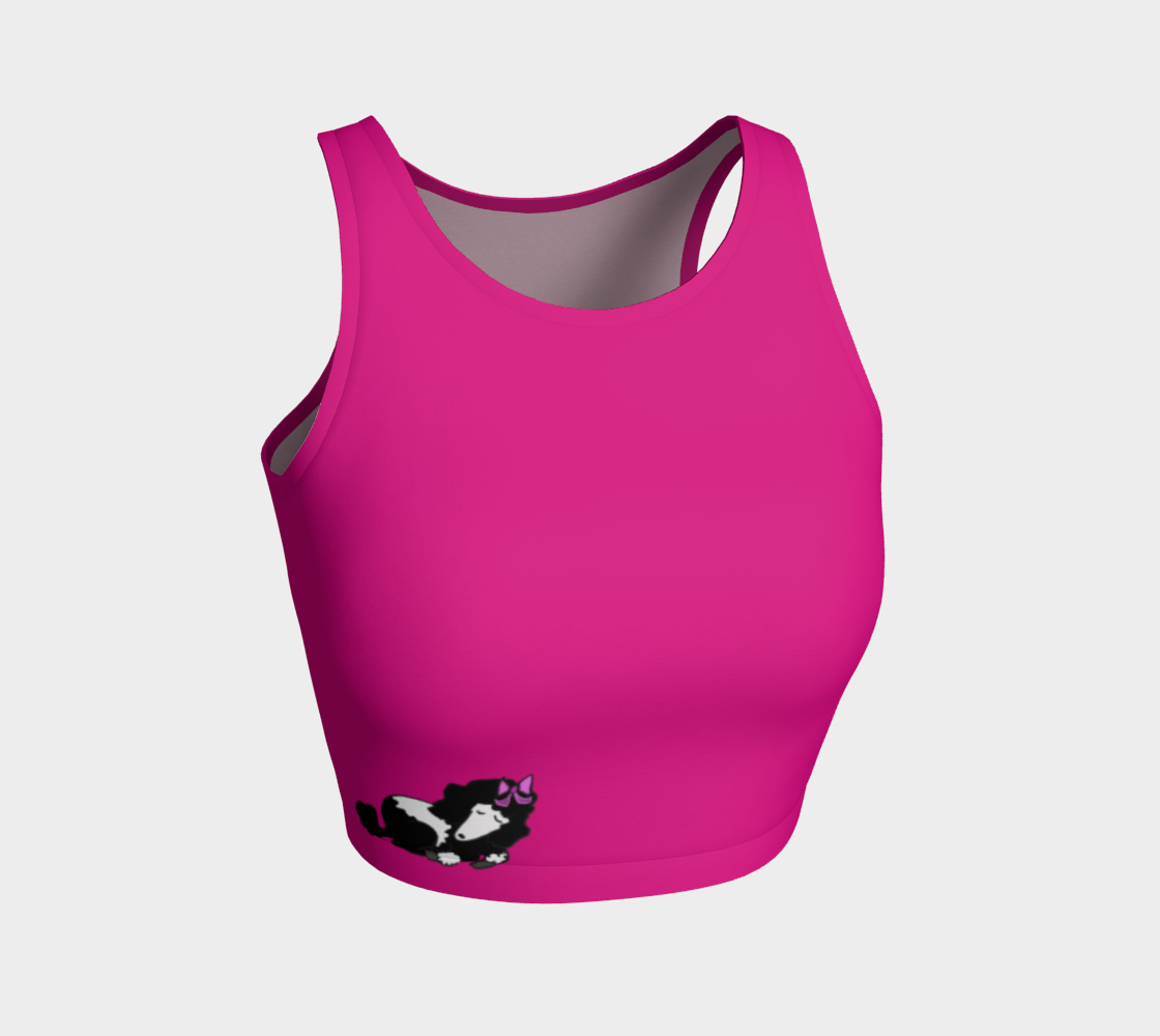 Poodle Athletic Crop Style - Fushia preview
