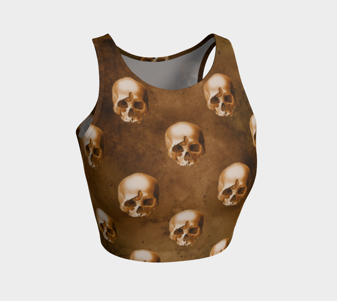 Gothic Copper Skulls Athletic Crop Top preview