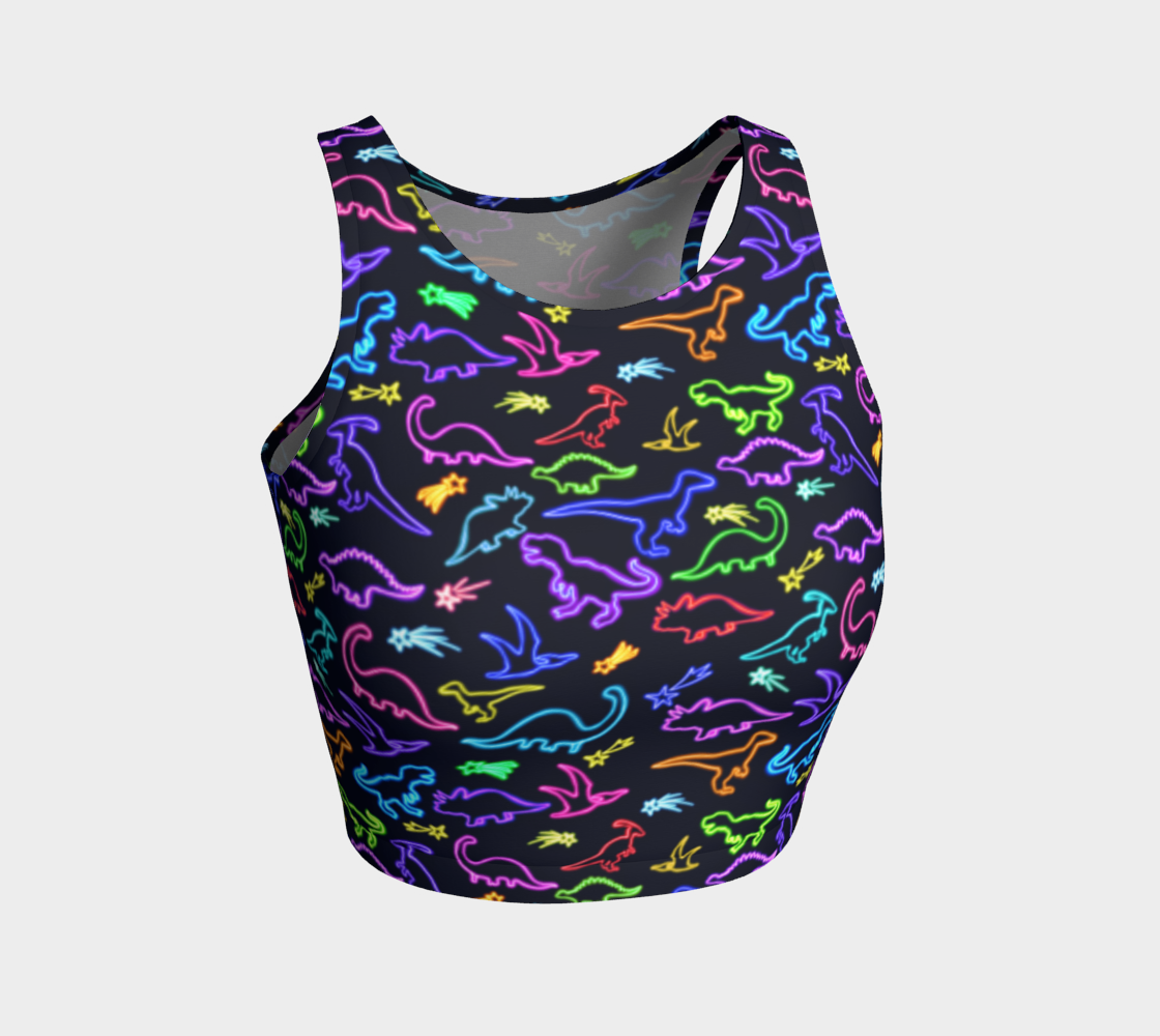 Neon Dinosaurs Athletic Crop Top preview