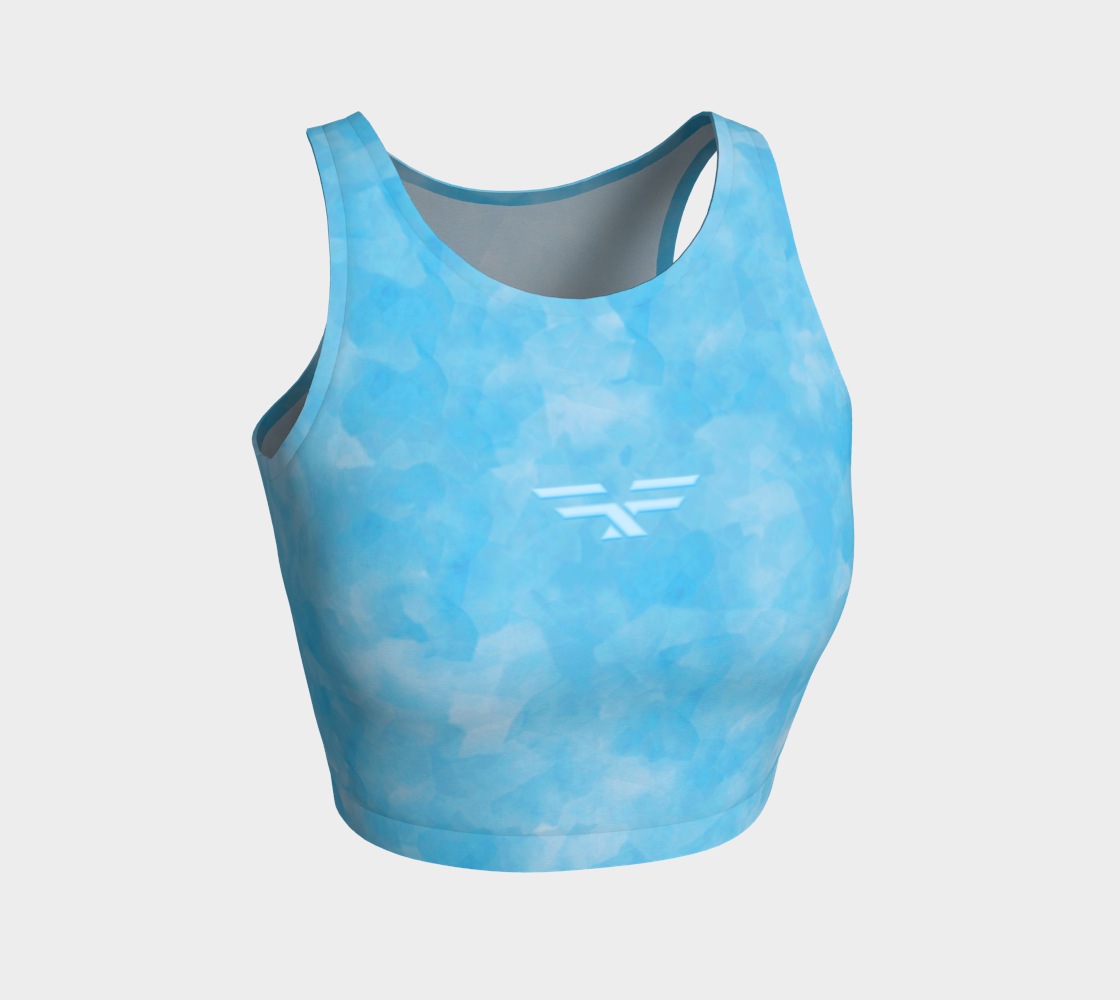 Soft Blue Fitness Fashion Crop Top 3D preview