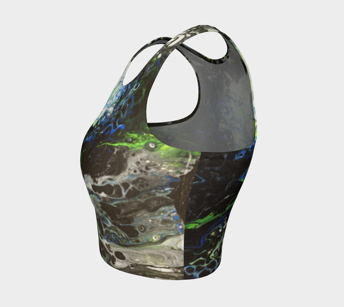 Black Splatter Crop Tank Top preview #3