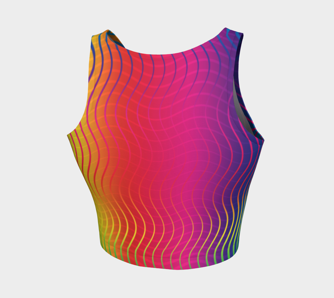Rippled Rainbow Waves Athletic Crop Top preview #2