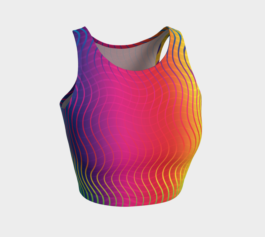 Rippled Rainbow Waves Athletic Crop Top preview #1