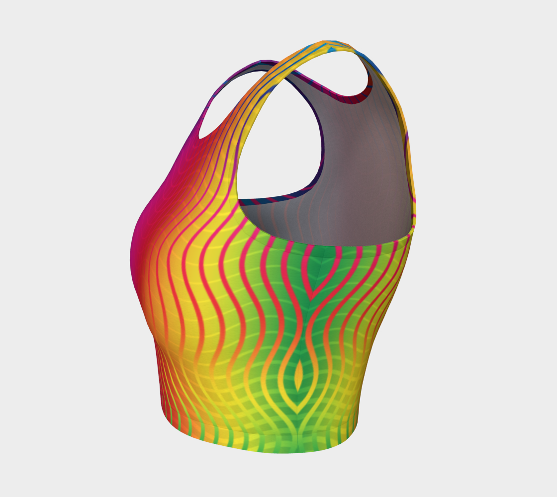 Rippled Rainbow Waves Athletic Crop Top preview #3