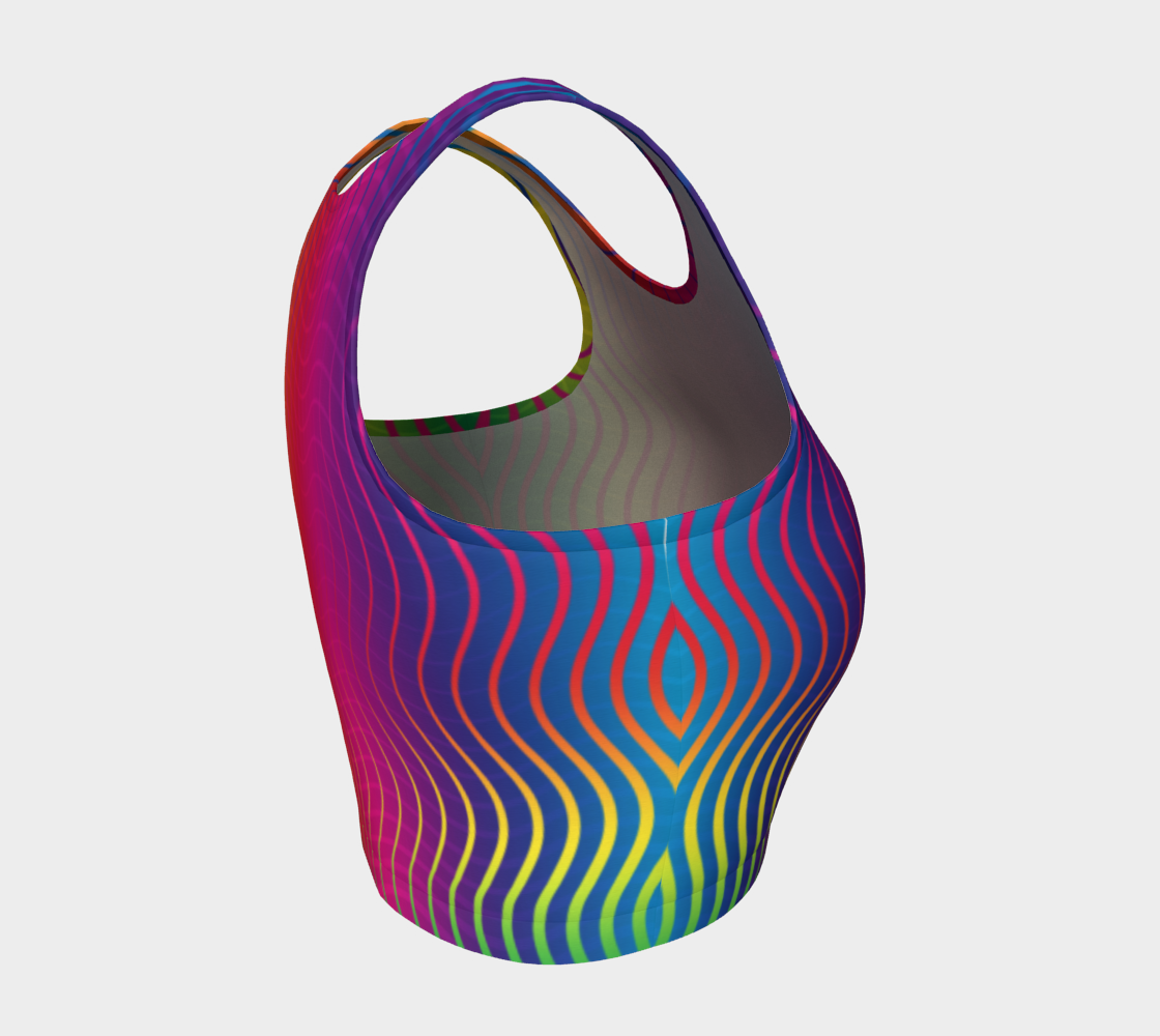 Rippled Rainbow Waves Athletic Crop Top preview #4