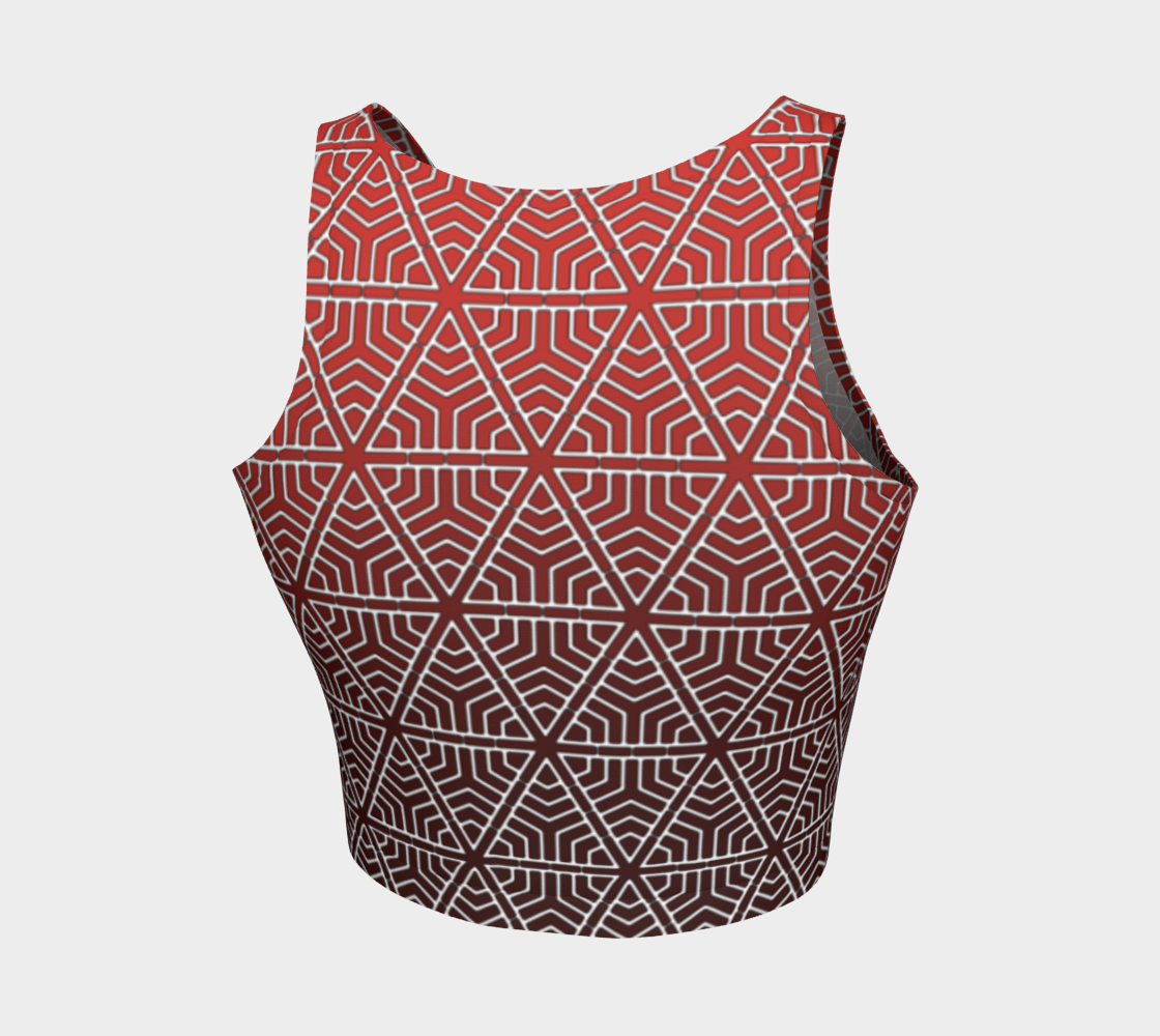 SplitHexagons400 RedAlert AthleticCropTop preview #2