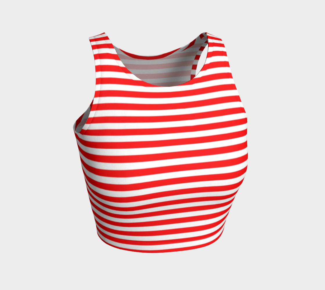 red white stripes athletic crop top preview