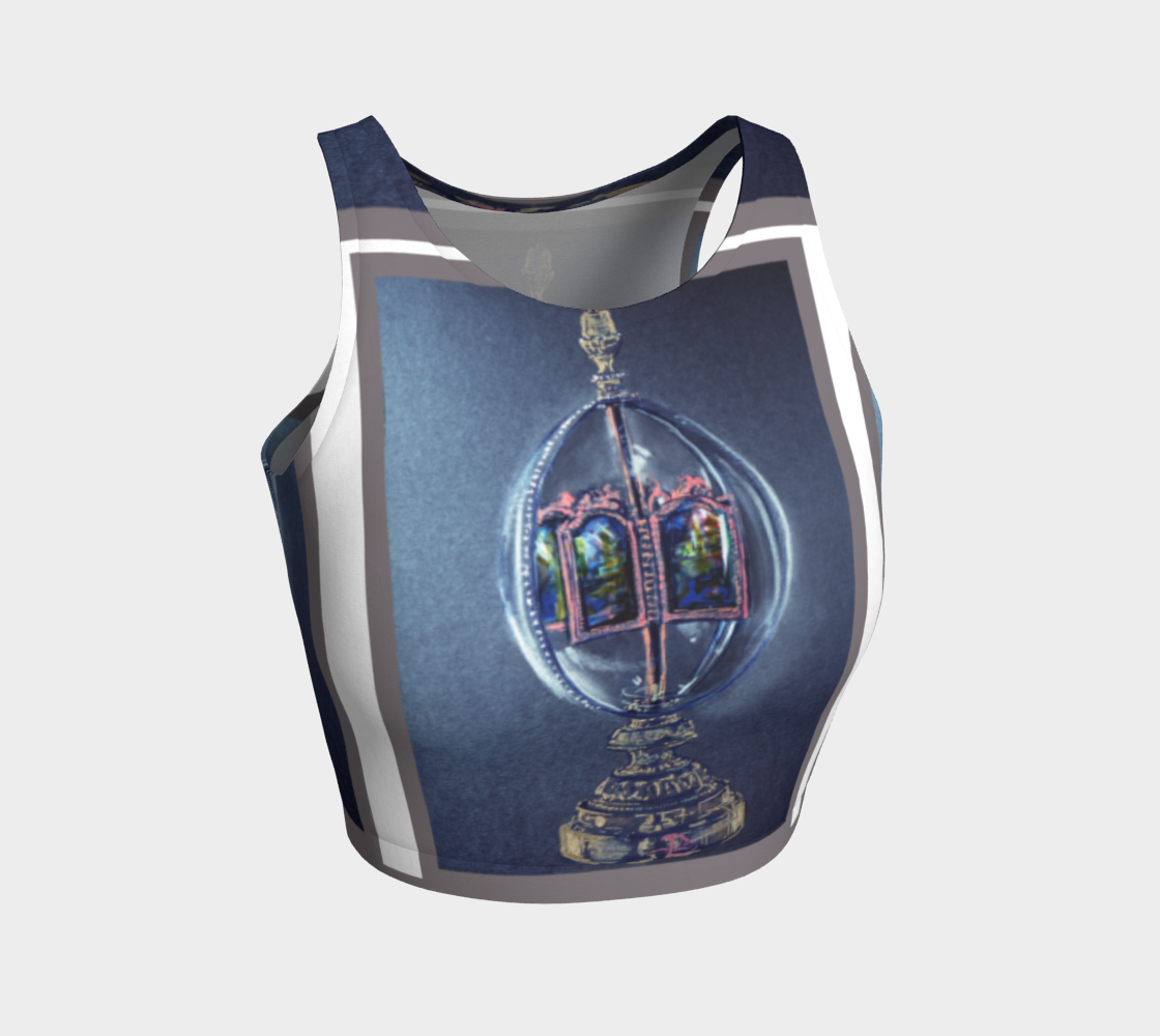 Revolving Egg With Miniatures Racer-Look Crop Top 3D preview