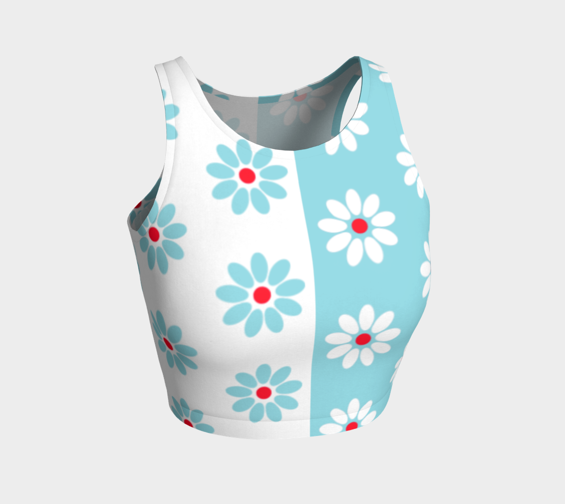 Two Tone Daisy Print Athletic Crop Top preview