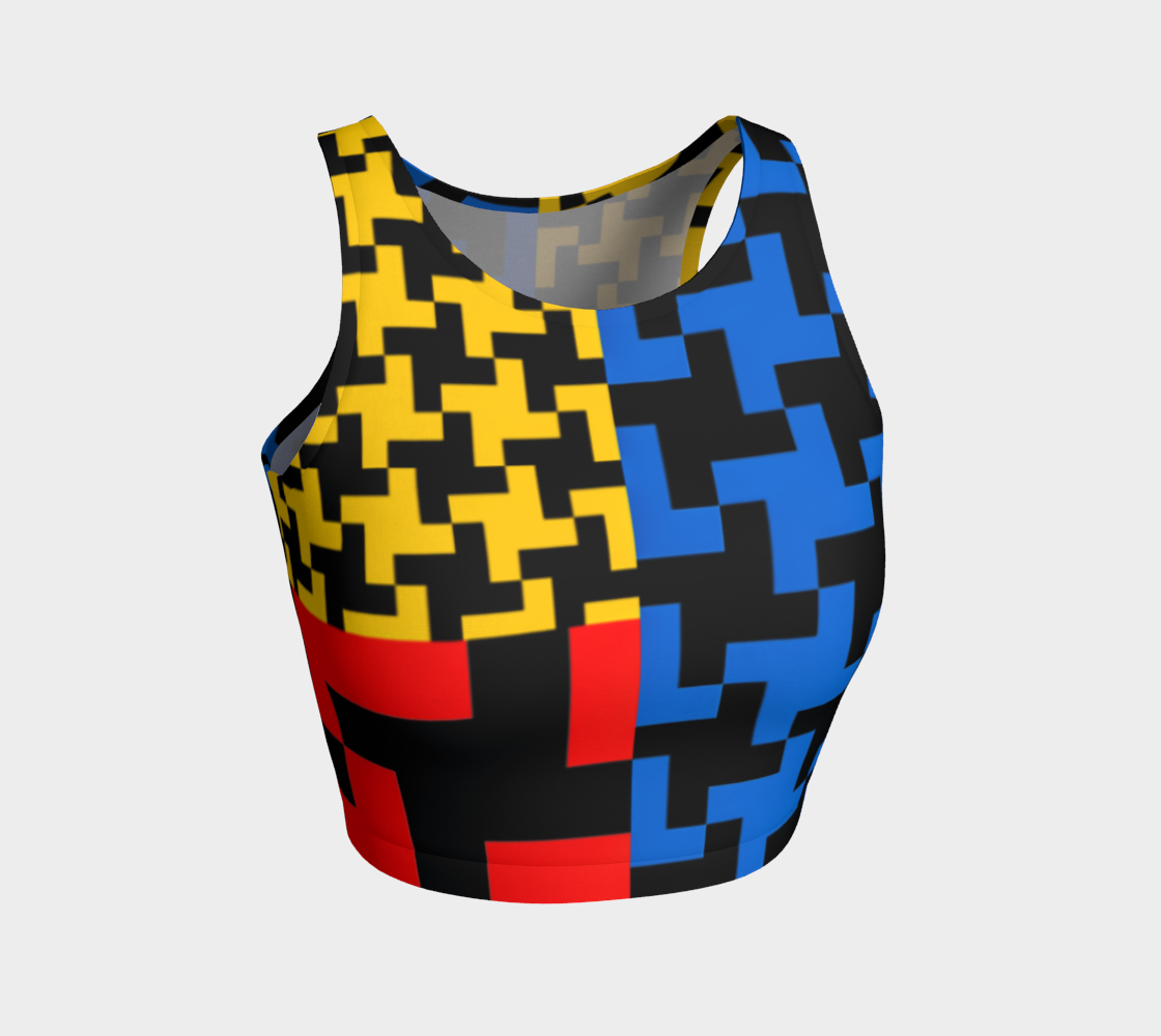 Eclectic Houndstooth Athletic Crop Top preview