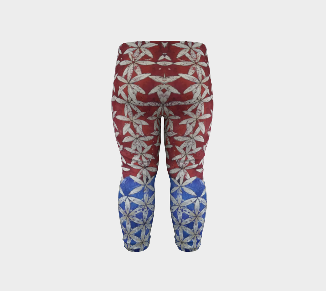 Patriotic Floral Red White & Blue Baby Leggings  preview #6