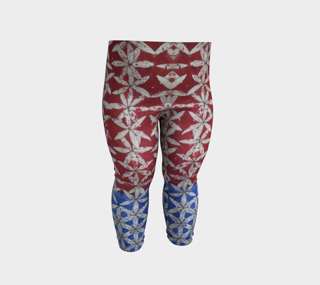 Patriotic Floral Red White & Blue Baby Leggings  3D preview
