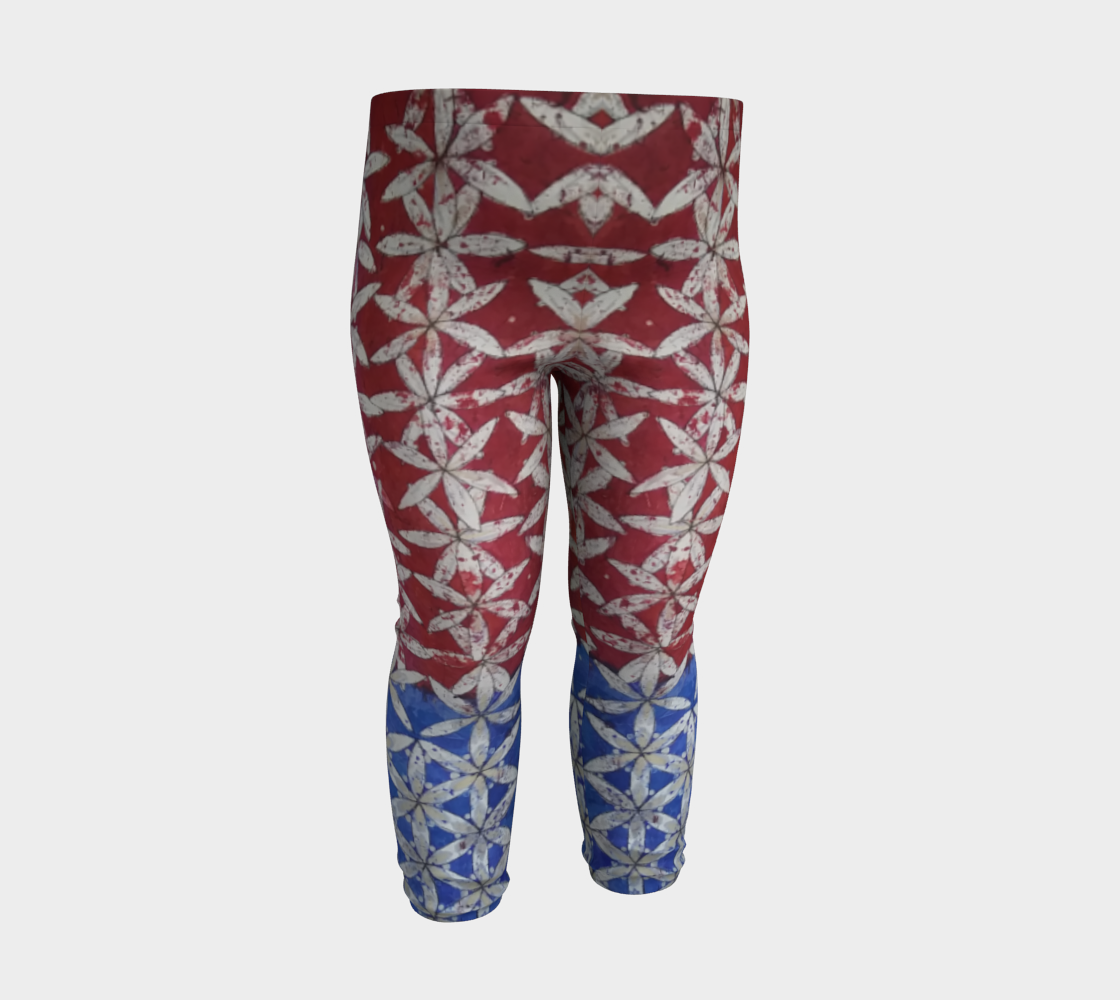 Patriotic Floral Red White & Blue Baby Leggings  3D preview