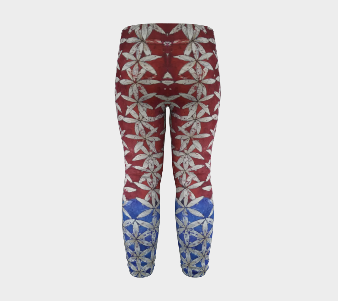 Patriotic Floral Red White & Blue Baby Leggings  preview #8