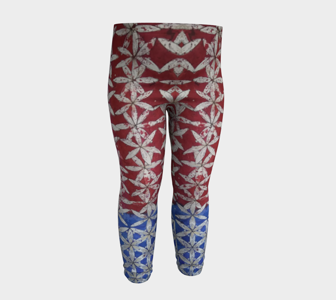 Patriotic Floral Red White & Blue Baby Leggings  preview #4