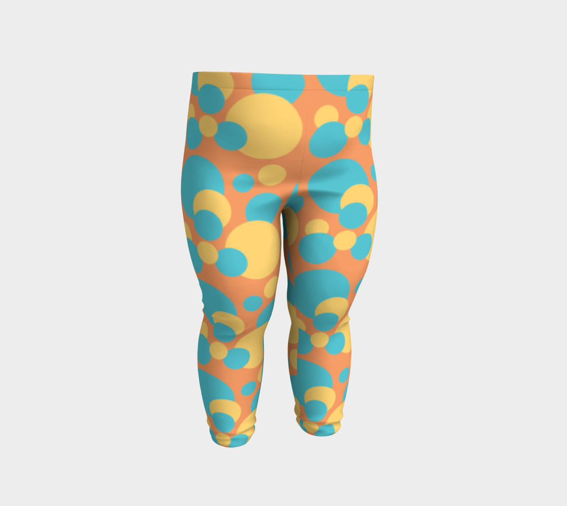 Retro Baby Leggings in Blue and Yellow preview #2