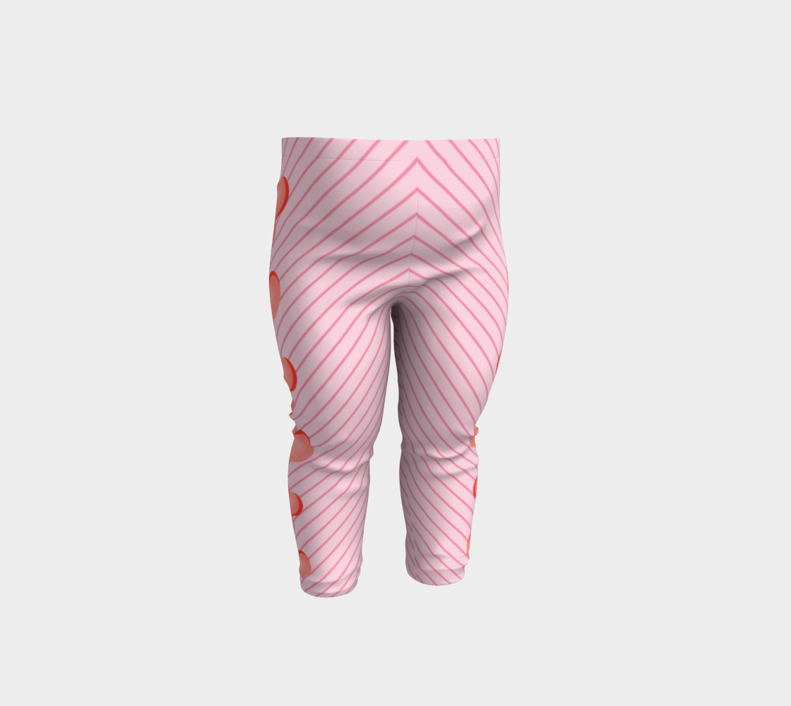 Aperçu de Hearts and Stripes, Pink Diagonal Pinstripes with Hearts