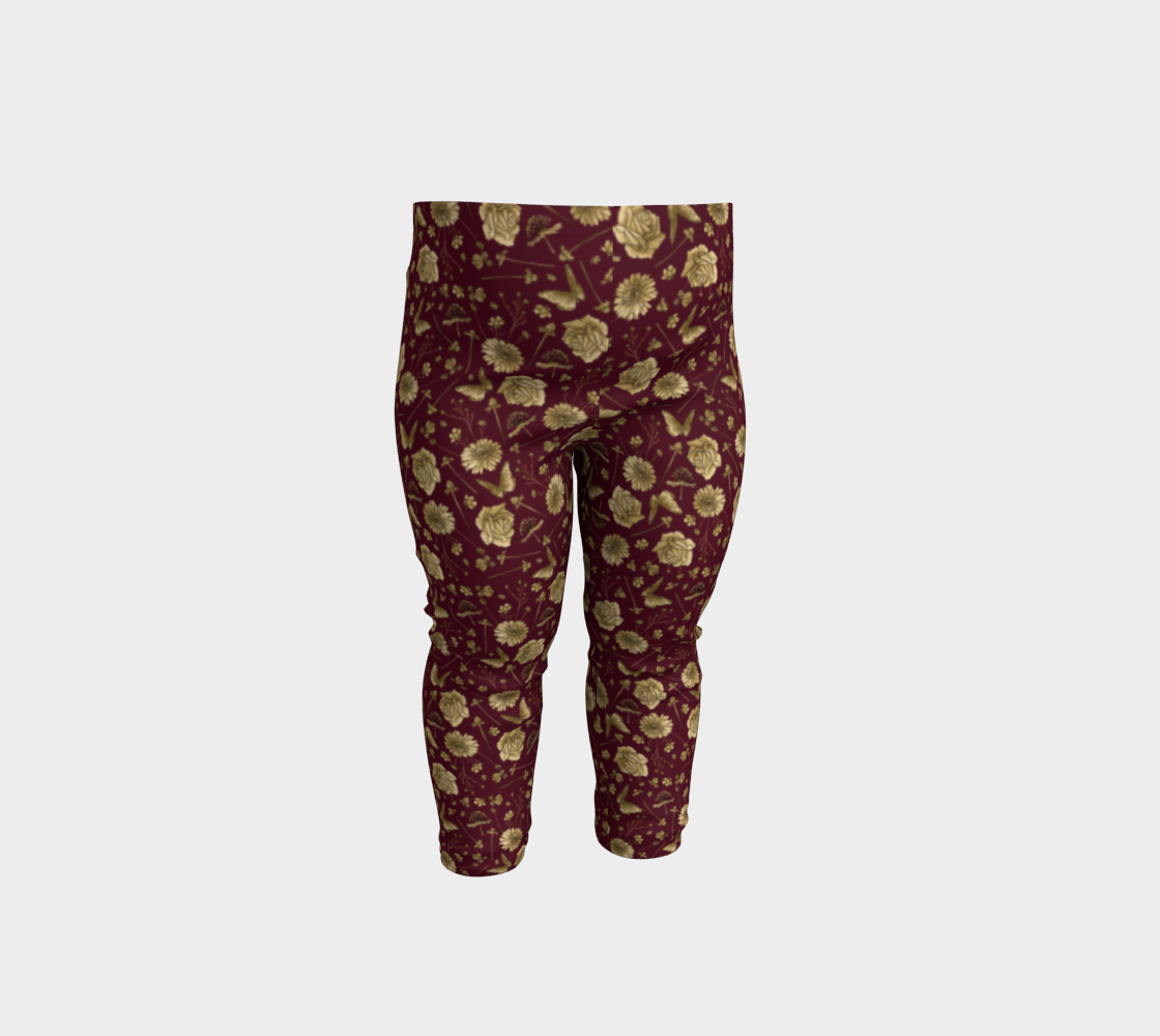 Petal to the metal red & gold baby leggings preview