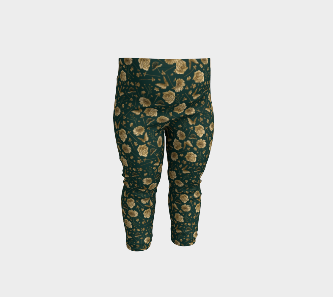 Petal to the metal emerald & gold baby leggings preview