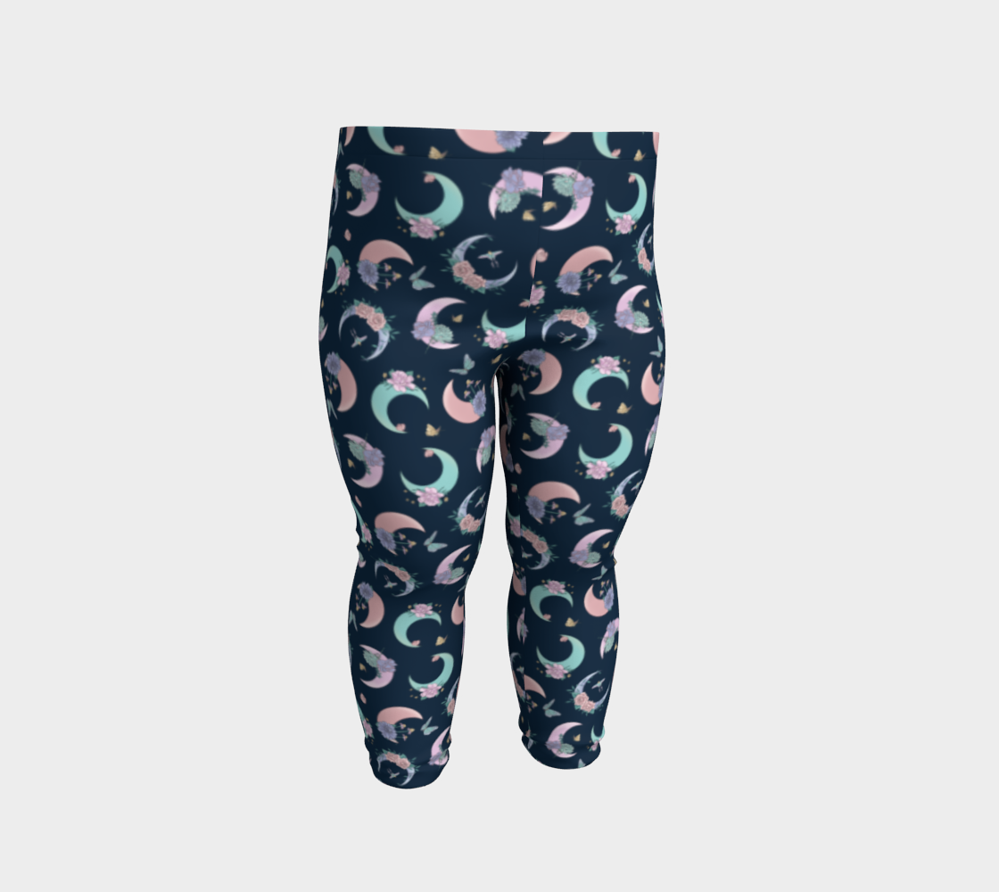 Fly me to the moon navy tossed baby leggings preview #2