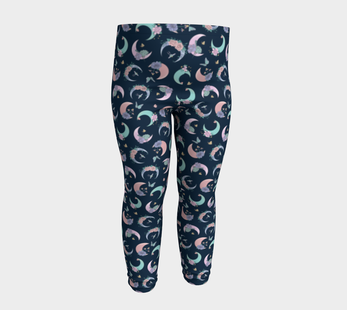 Fly me to the moon navy tossed baby leggings preview #4