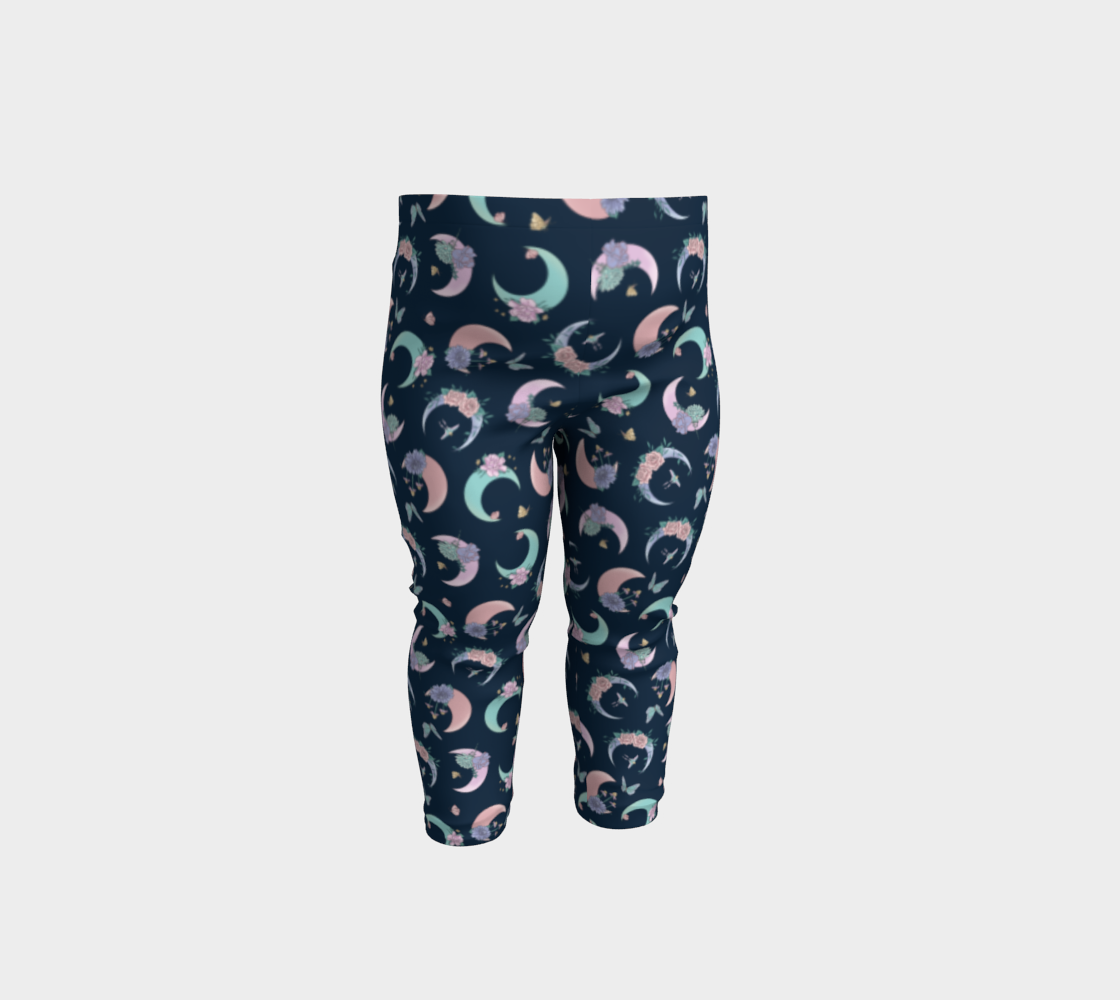 Fly me to the moon navy tossed baby leggings 3D preview