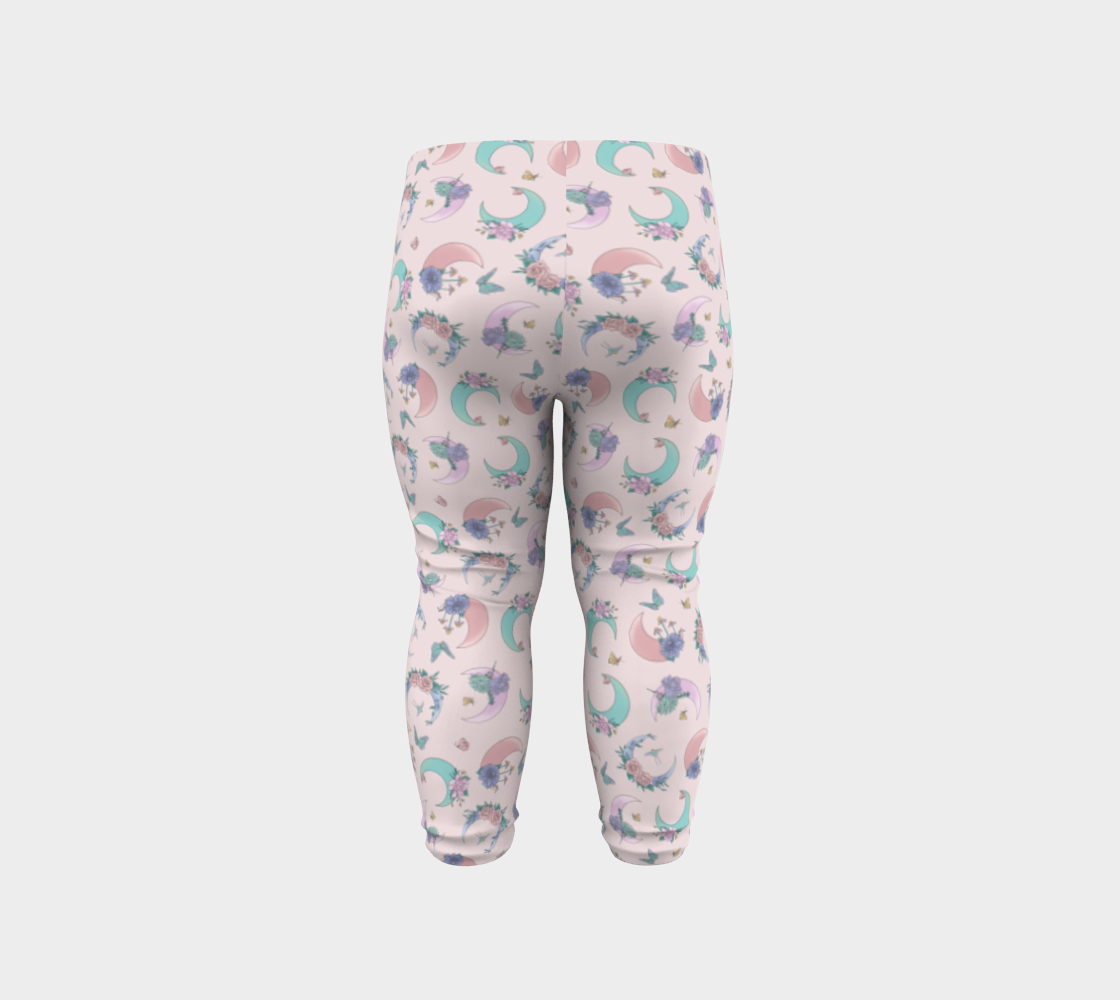 Fly me to the moon pink tossed baby leggings thumbnail #7