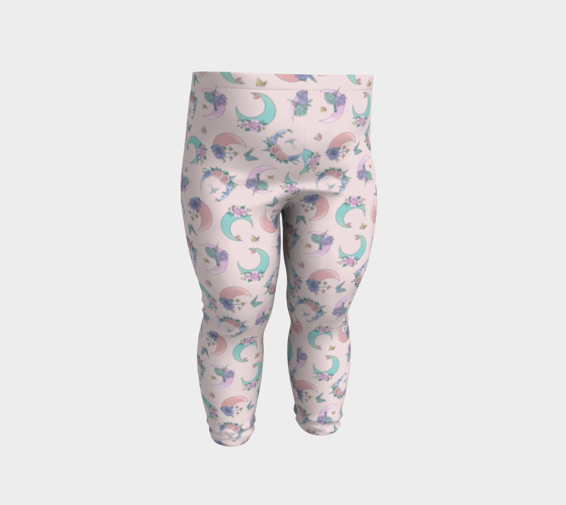 Fly me to the moon pink tossed baby leggings thumbnail #3