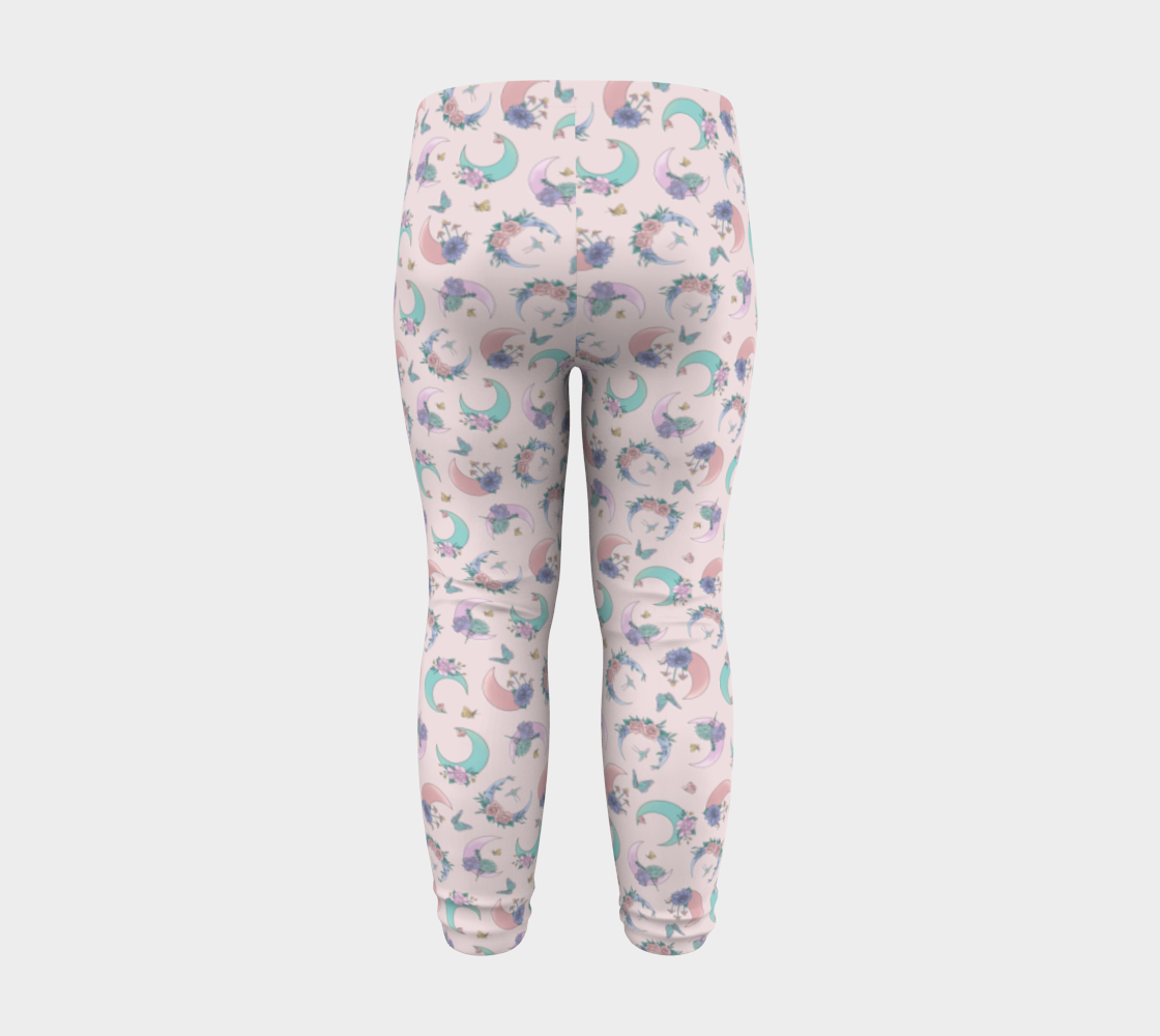 Fly me to the moon pink tossed baby leggings preview #8