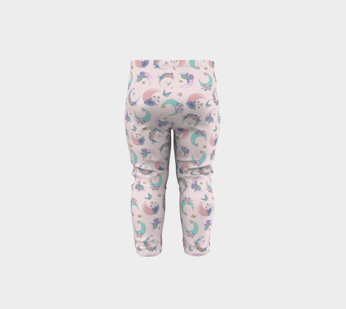 Fly me to the moon pink tossed baby leggings preview #5