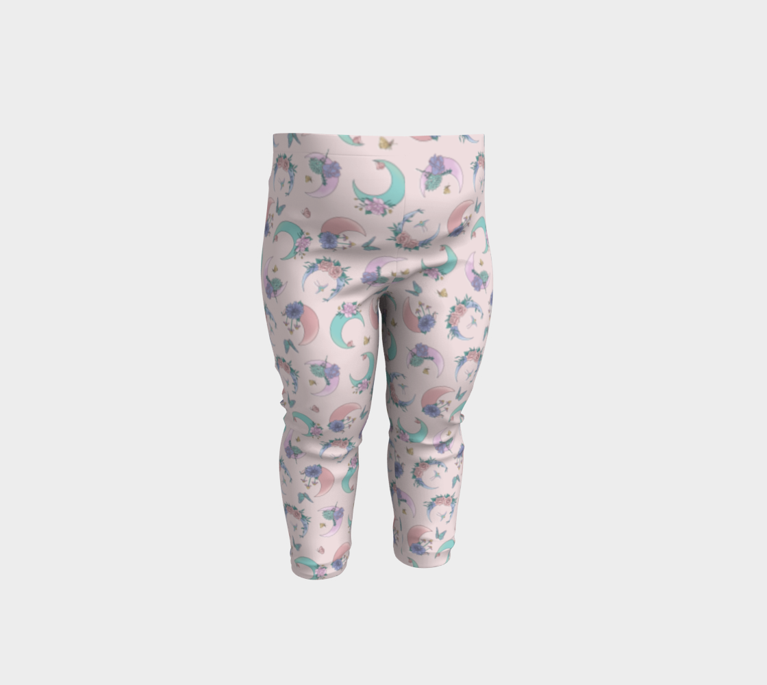 Fly me to the moon pink tossed baby leggings thumbnail #2