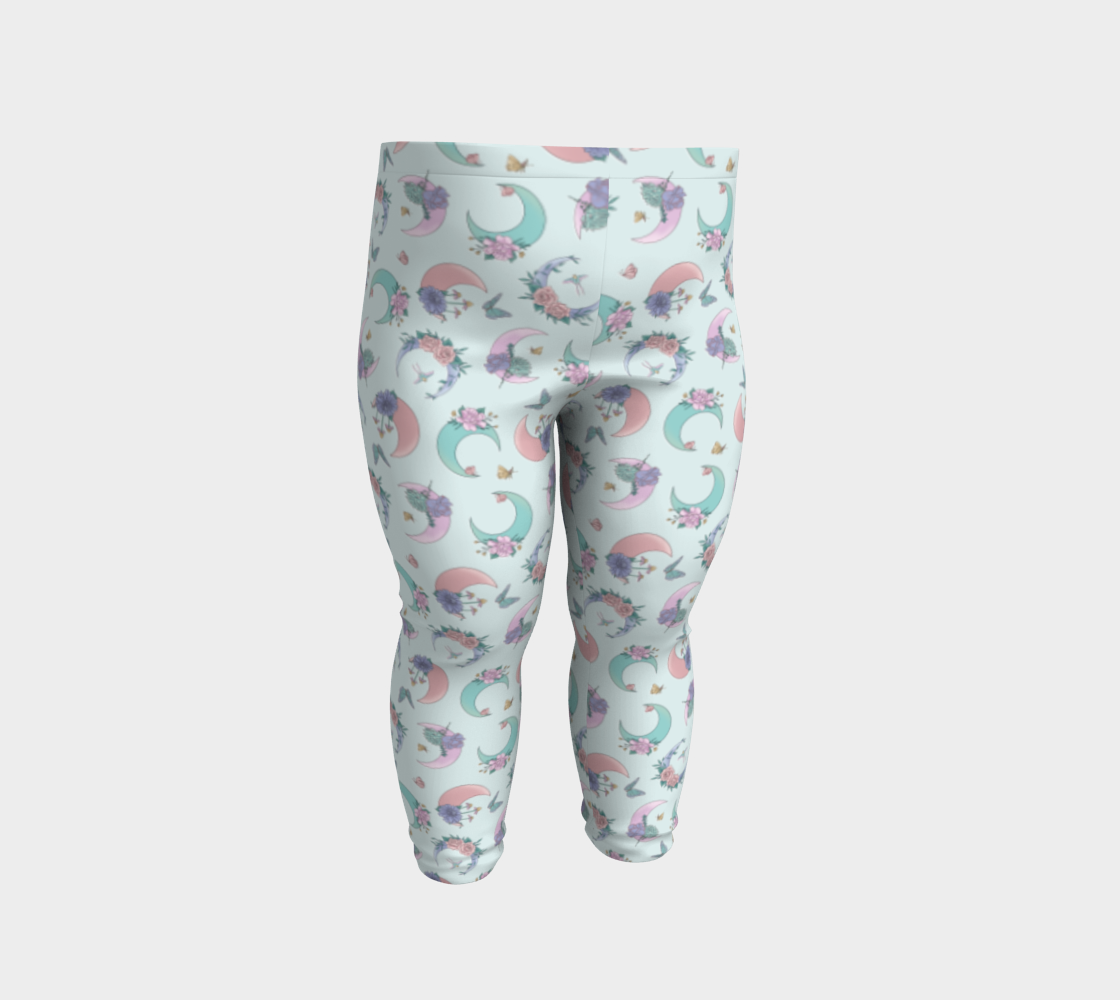 Fly me to the moon mint tossed baby leggings preview #2