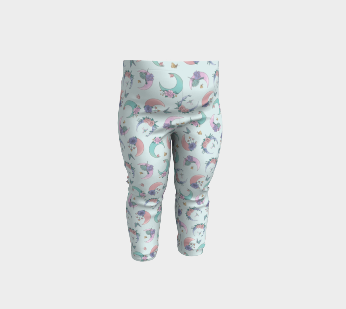 Fly me to the moon mint tossed baby leggings preview