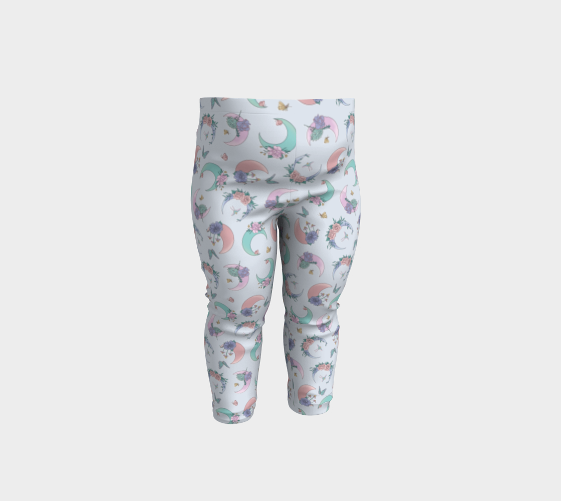 Fly me to the moon blue tossed baby leggings preview