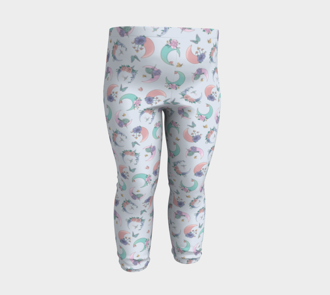 Fly me to the moon white tossed baby leggings 3D preview