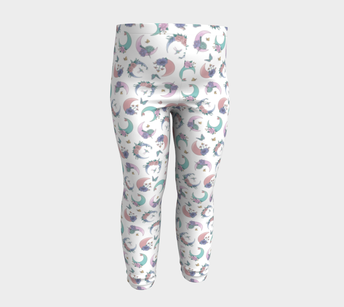 Fly me to the moon white tossed baby leggings thumbnail #5