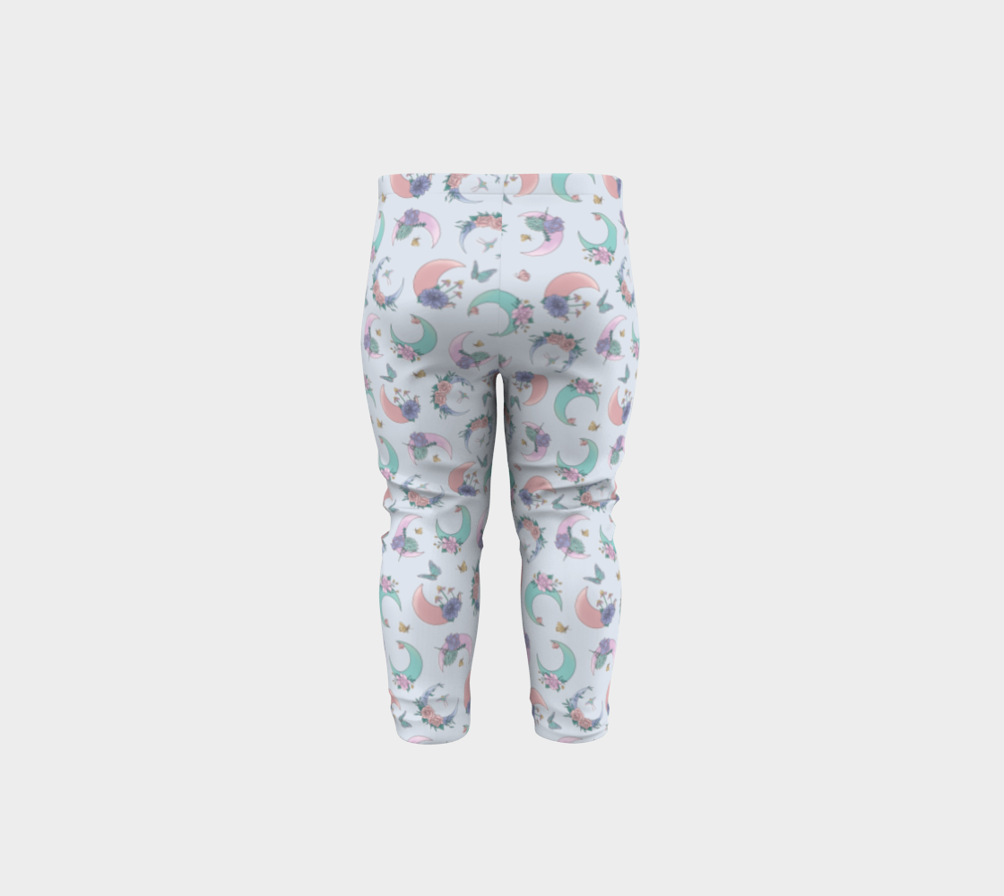 Fly me to the moon white tossed baby leggings preview #5