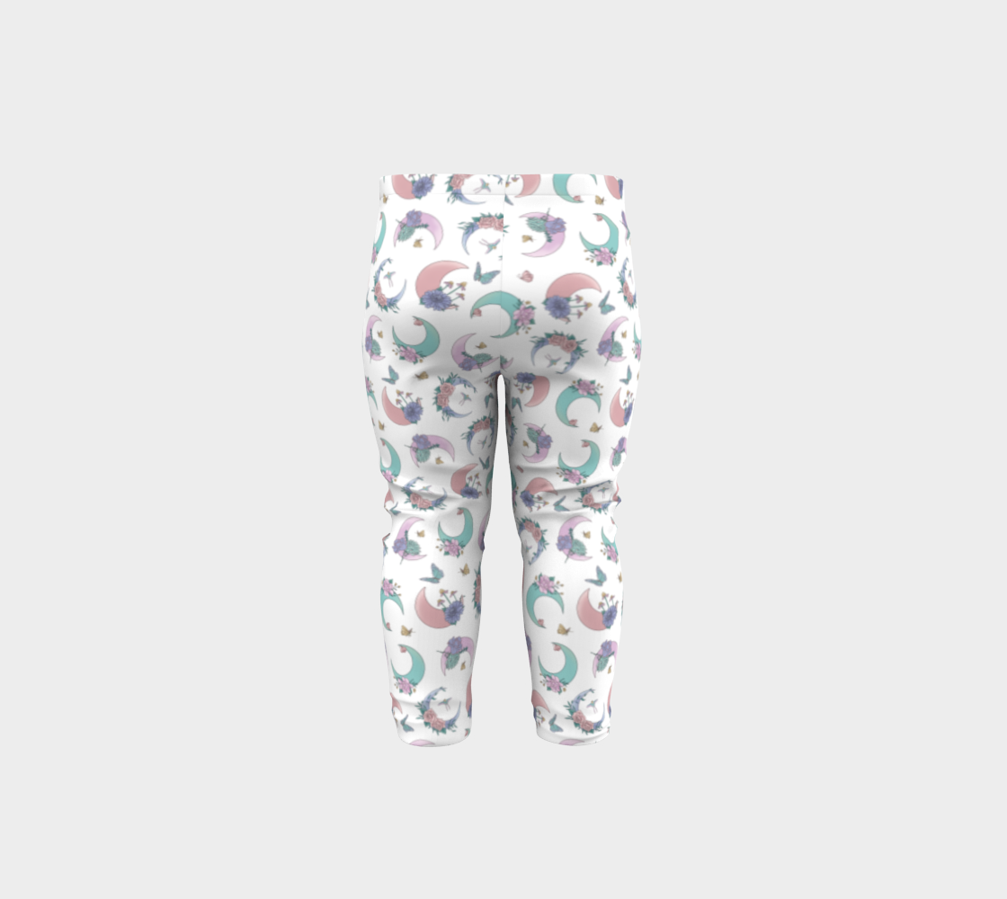 Fly me to the moon white tossed baby leggings thumbnail #6