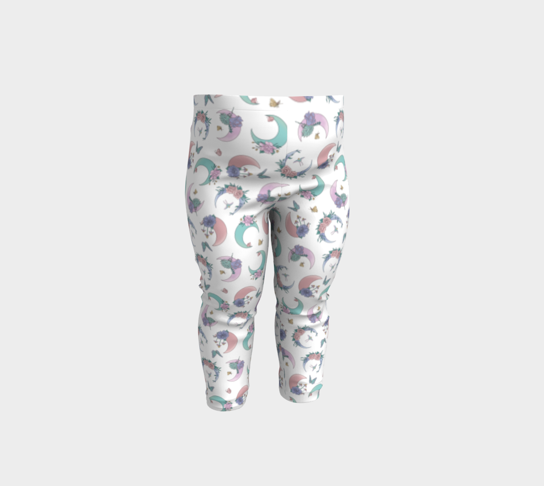 Fly me to the moon white tossed baby leggings preview