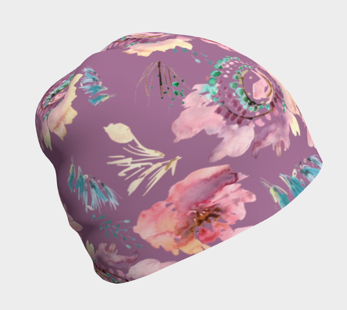 Wildflower Beanie Purple 3D preview