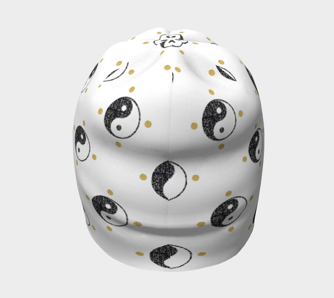 Yin Yang Symbol With Gold Polka Dots Beanie thumbnail #5