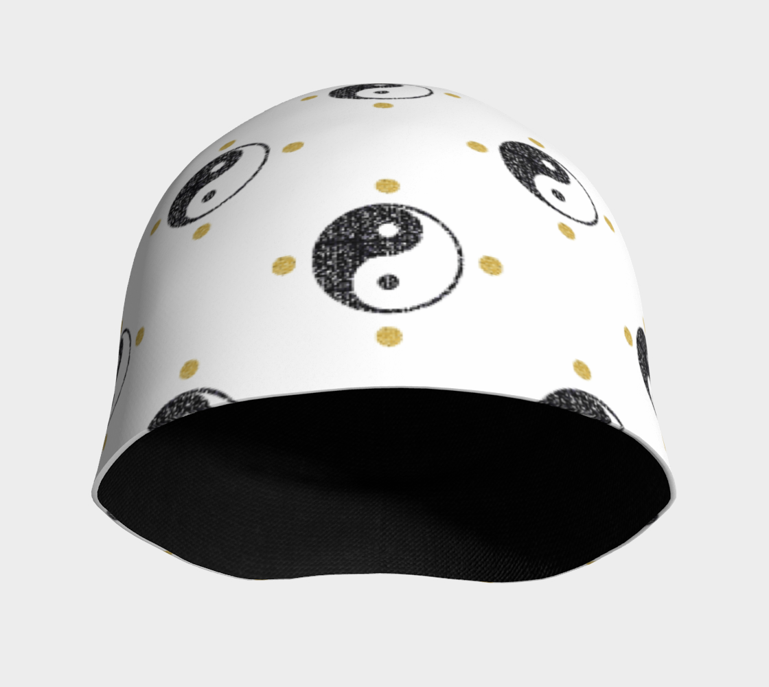 Yin Yang Symbol With Gold Polka Dots Beanie thumbnail #4