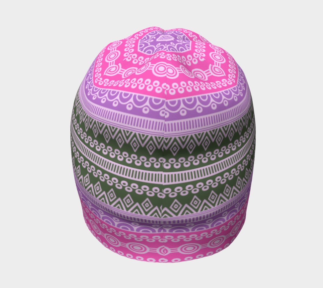 Colorful Tribal Stripes Beanie preview #4