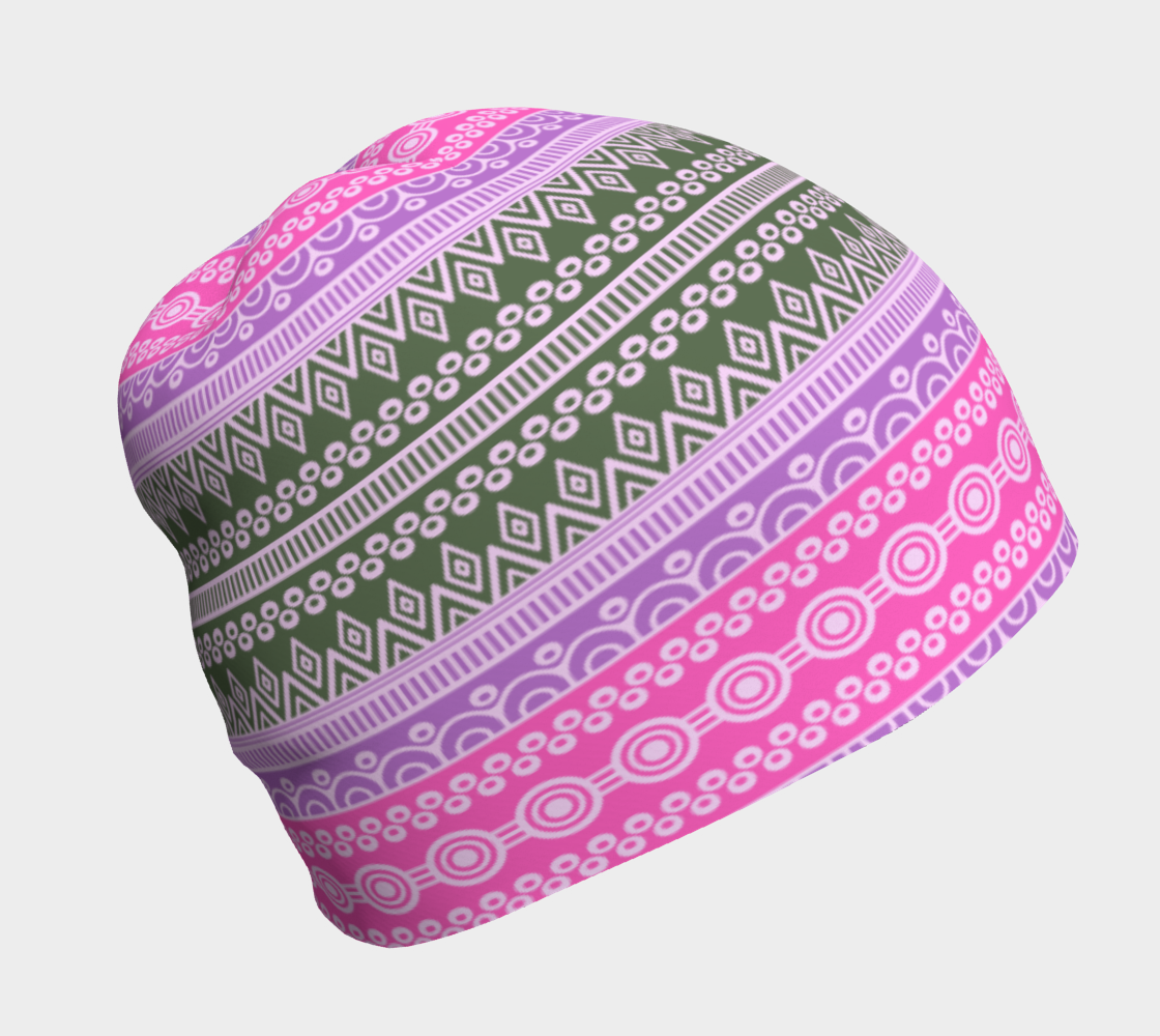 Colorful Tribal Stripes Beanie preview #1