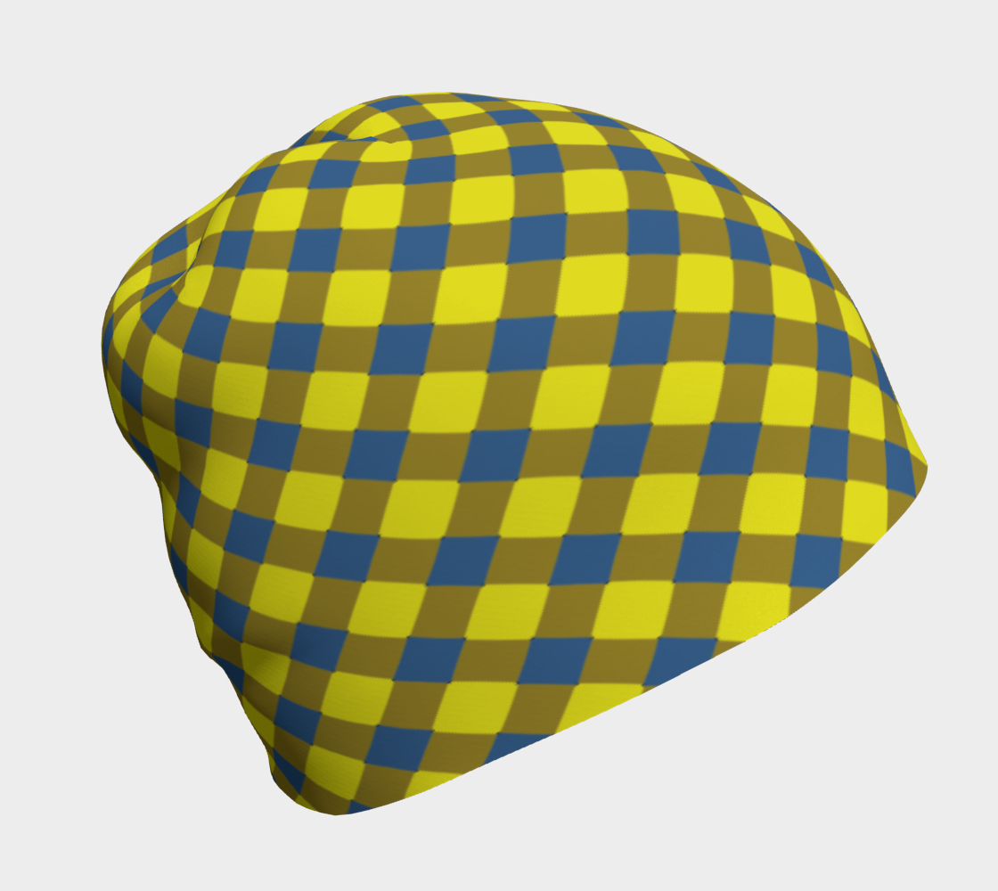 Blue and Yellow Lattice Beanie preview